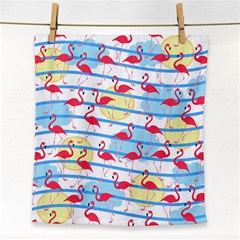 Flamingo Pattern Face Towel by Valentinaart