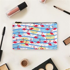 Flamingo Pattern Cosmetic Bag (small)  by Valentinaart