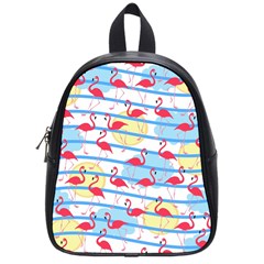 Flamingo Pattern School Bags (small)  by Valentinaart