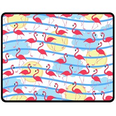 Flamingo Pattern Fleece Blanket (medium)  by Valentinaart