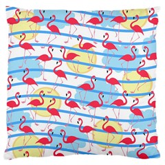 Flamingo Pattern Large Cushion Case (one Side) by Valentinaart