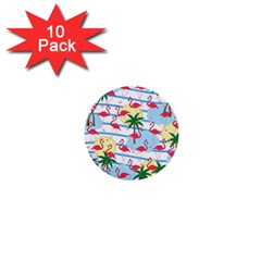 Flamingo Pattern 1  Mini Buttons (10 Pack)  by Valentinaart