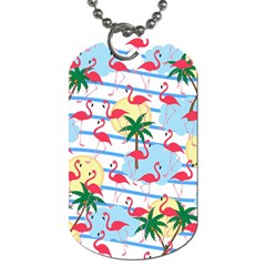 Flamingo Pattern Dog Tag (two Sides) by Valentinaart