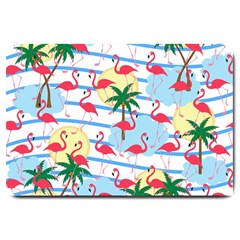 Flamingo Pattern Large Doormat  by Valentinaart