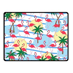 Flamingo Pattern Fleece Blanket (small) by Valentinaart