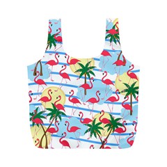 Flamingo Pattern Full Print Recycle Bags (m)  by Valentinaart