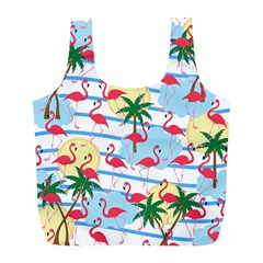 Flamingo Pattern Full Print Recycle Bags (l)  by Valentinaart