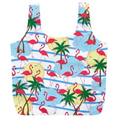 Flamingo Pattern Full Print Recycle Bags (l)  by Valentinaart