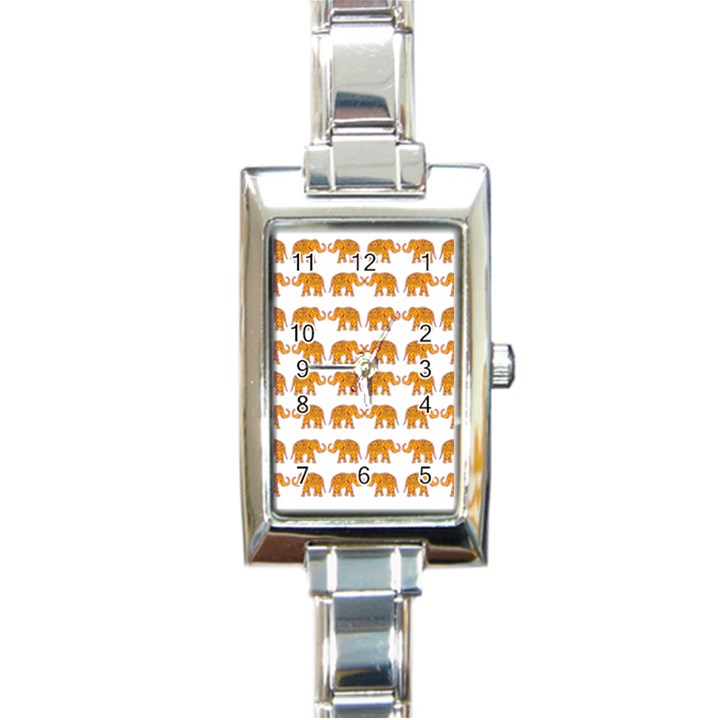 Indian elephant  Rectangle Italian Charm Watch