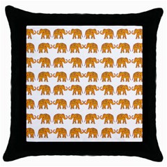 Indian Elephant  Throw Pillow Case (black) by Valentinaart