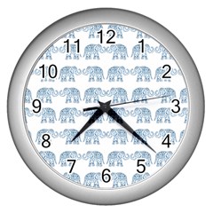 Indian Elephant  Wall Clocks (silver)  by Valentinaart