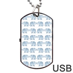 Indian Elephant  Dog Tag Usb Flash (two Sides) by Valentinaart