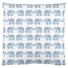 Indian Elephant  Large Cushion Case (one Side) by Valentinaart