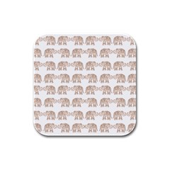 Indian Elephant Rubber Square Coaster (4 Pack)  by Valentinaart