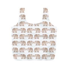 Indian Elephant Full Print Recycle Bags (m)  by Valentinaart