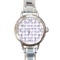 Indian Elephant Pattern Round Italian Charm Watch