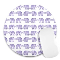 Indian Elephant Pattern Round Mousepads by Valentinaart