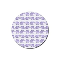 Indian Elephant Pattern Rubber Round Coaster (4 Pack)  by Valentinaart