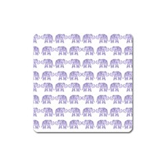 Indian Elephant Pattern Square Magnet by Valentinaart