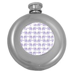 Indian Elephant Pattern Round Hip Flask (5 Oz) by Valentinaart