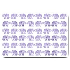 Indian Elephant Pattern Large Doormat  by Valentinaart