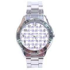 Indian Elephant Pattern Stainless Steel Analogue Watch by Valentinaart