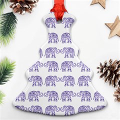 Indian Elephant Pattern Christmas Tree Ornament (two Sides) by Valentinaart