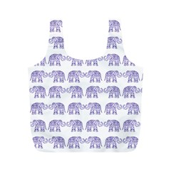 Indian Elephant Pattern Full Print Recycle Bags (m)  by Valentinaart