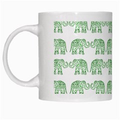 Indian Elephant Pattern White Mugs by Valentinaart