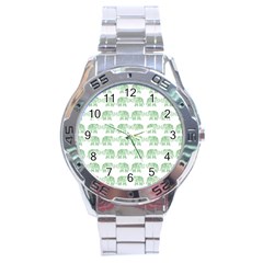 Indian Elephant Pattern Stainless Steel Analogue Watch by Valentinaart