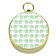 Indian Elephant Pattern Gold Compasses by Valentinaart