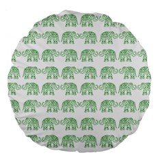 Indian Elephant Pattern Large 18  Premium Flano Round Cushions by Valentinaart