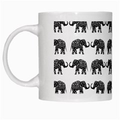 Indian Elephant Pattern White Mugs by Valentinaart