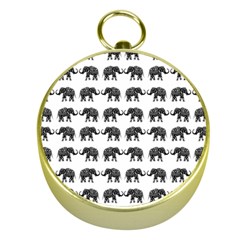 Indian Elephant Pattern Gold Compasses by Valentinaart