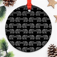 Indian Elephant Pattern Ornament (round) by Valentinaart