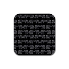 Indian Elephant Pattern Rubber Square Coaster (4 Pack)  by Valentinaart