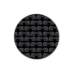 Indian Elephant Pattern Rubber Coaster (round)  by Valentinaart