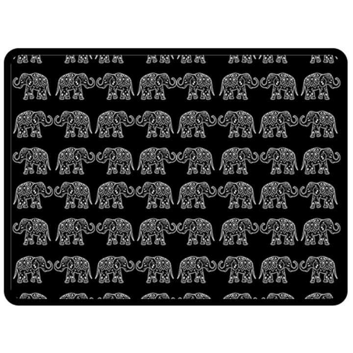 Indian elephant pattern Fleece Blanket (Large) 