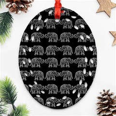 Indian Elephant Pattern Ornament (oval Filigree) by Valentinaart