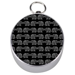 Indian Elephant Pattern Silver Compasses by Valentinaart