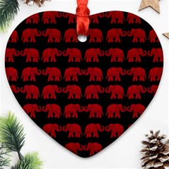 Indian Elephant Pattern Ornament (heart) by Valentinaart