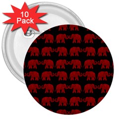 Indian elephant pattern 3  Buttons (10 pack) 