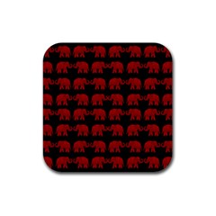 Indian elephant pattern Rubber Coaster (Square) 