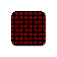 Indian Elephant Pattern Rubber Square Coaster (4 Pack) 