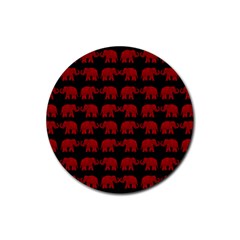 Indian elephant pattern Rubber Coaster (Round) 