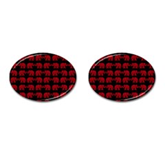 Indian elephant pattern Cufflinks (Oval)