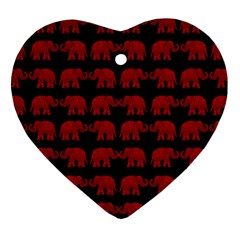 Indian elephant pattern Heart Ornament (Two Sides)