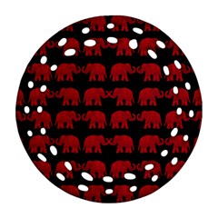 Indian elephant pattern Ornament (Round Filigree)