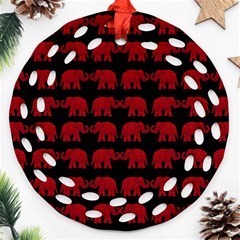 Indian elephant pattern Round Filigree Ornament (Two Sides)