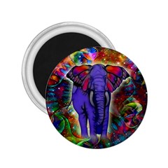 Abstract Elephant With Butterfly Ears Colorful Galaxy 2 25  Magnets by EDDArt